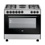 cuisinière-béko-4-feux-à-gaz-2-feux-électrique-inox-12121dxd